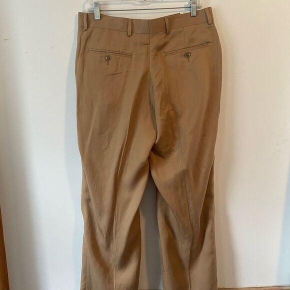 J. Ferrar Gold Linen blend flat front slacks, size 32/34 - Picture 2 of 4